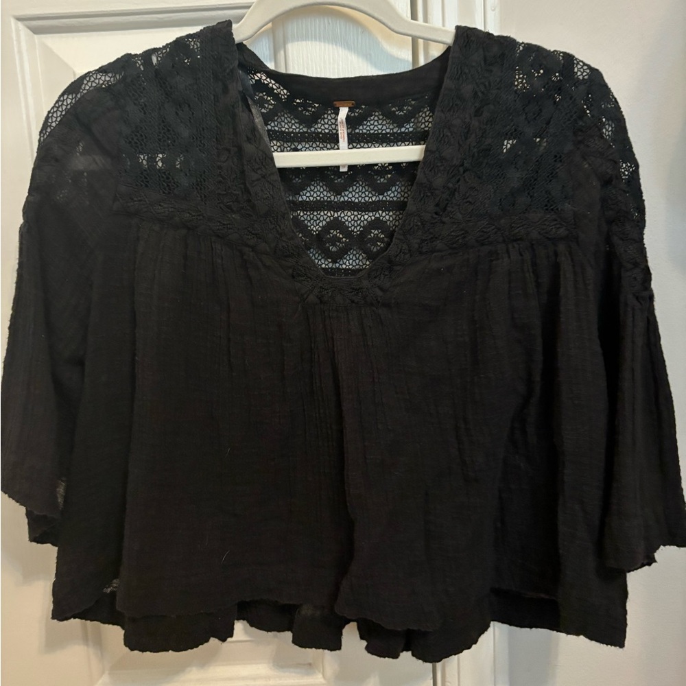 Fp carry me away gauze blouse